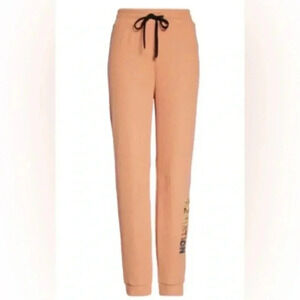 New $150 P.E. NATION Peach Bloom Waffle Rebound Track Pants Sz  XS Ombré Logo